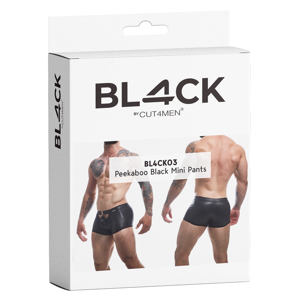 c4m-peekaboo-black-leatherette-mini-pants-medium